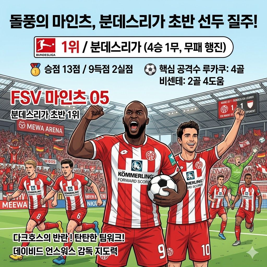 [돌풍] 마인츠, 분데스리가 깜짝 선두!